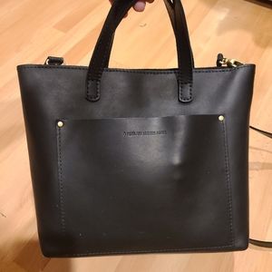 Portland Leather Goods Medium Crossbody Tote smooth black